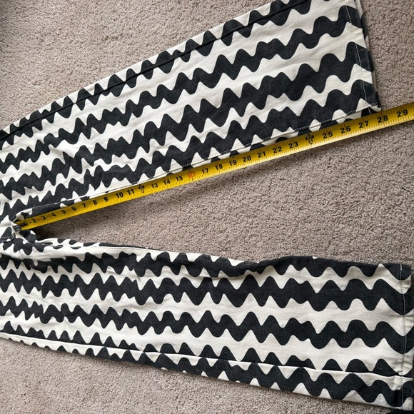Cider Black and White Zigzag Pattern Denim Pants S - Picture 5 of 12